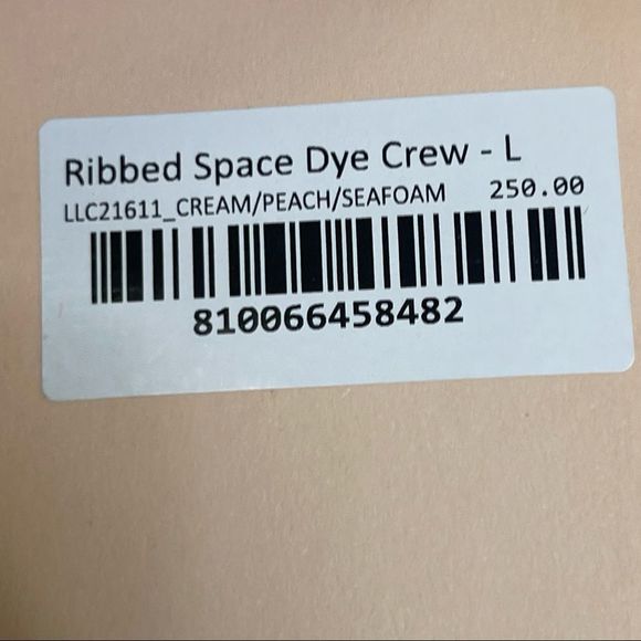 La Ligne Ribbed Space Dye Crew Pullover Sweater Cream Peach Seafoam Size Large - Picture 14 of 16